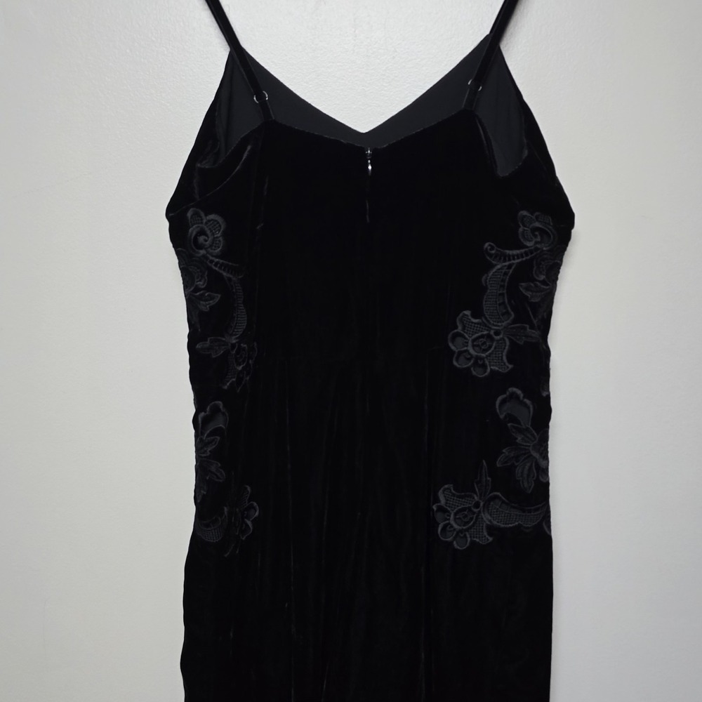 Sandro Paris Emilia Lace-Embroidered Straight-Leg Velour Jumpsuit US S/FR38 $445 - Picture 6 of 11
